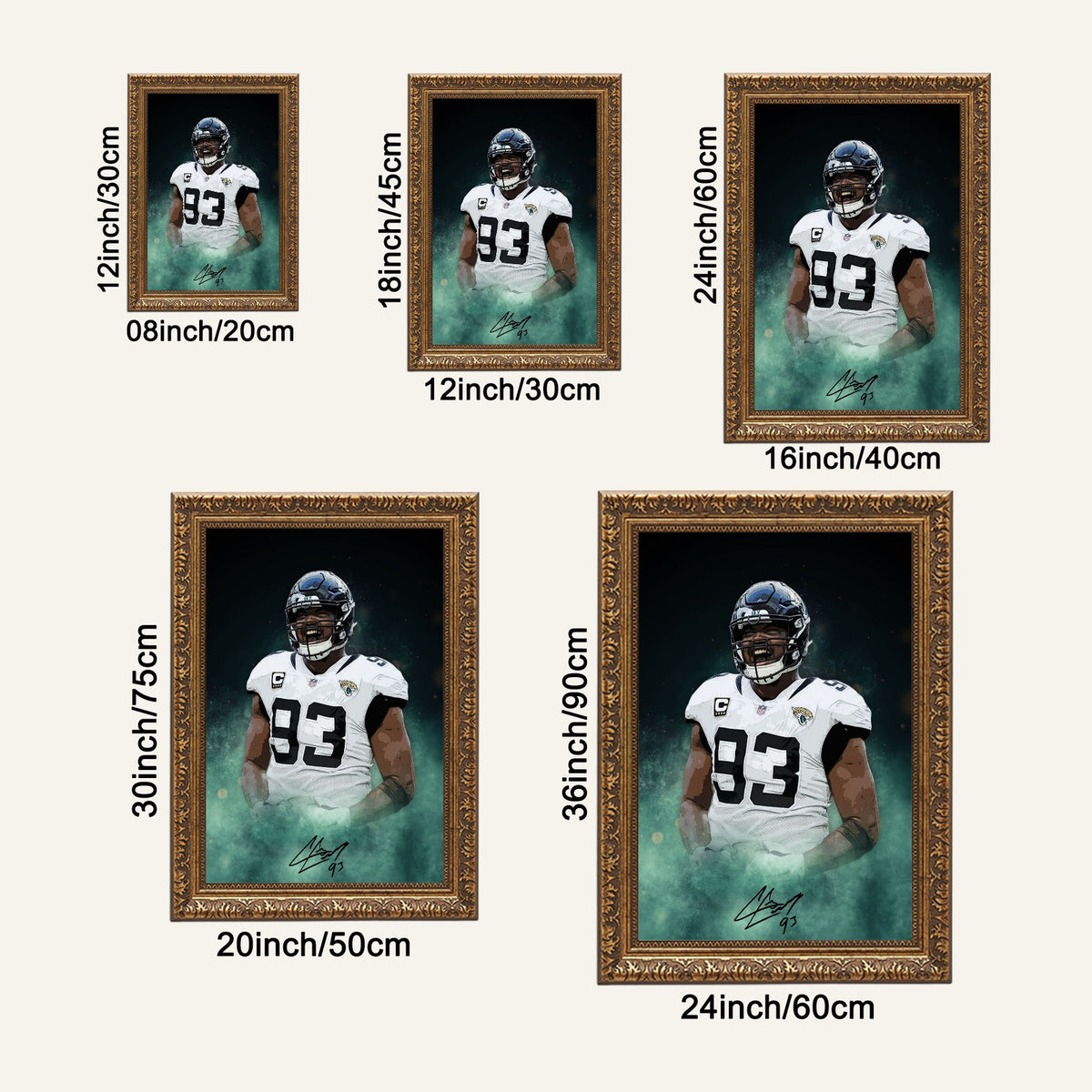 Calais Campbell Celebrity Sports Art Poster School Dining Room Decoration 7 Canvas Wall Art Poster Decor Gift