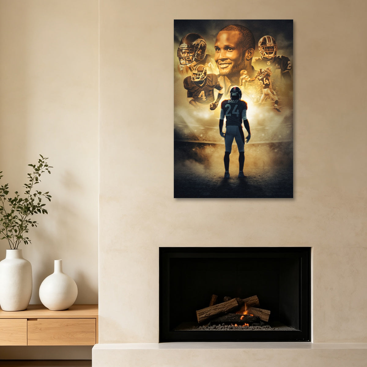 Champ Bailey Art Sports Decorative Poster School Dormitory 7 Canvas Wall Art Poster Decor Gift