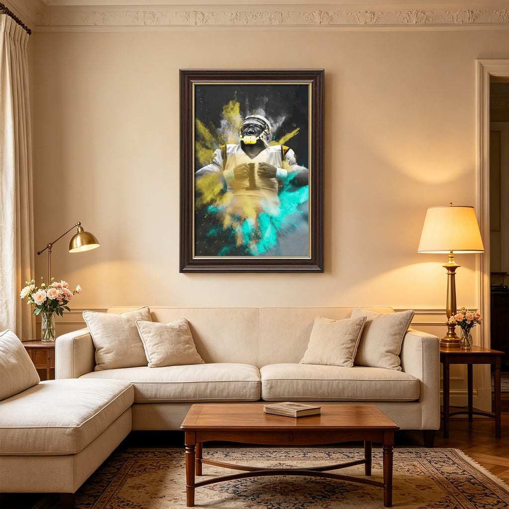 Cam Newton Sports Celebrity Art Deco Poster 3 Canvas Wall Art Poster Decor Gift