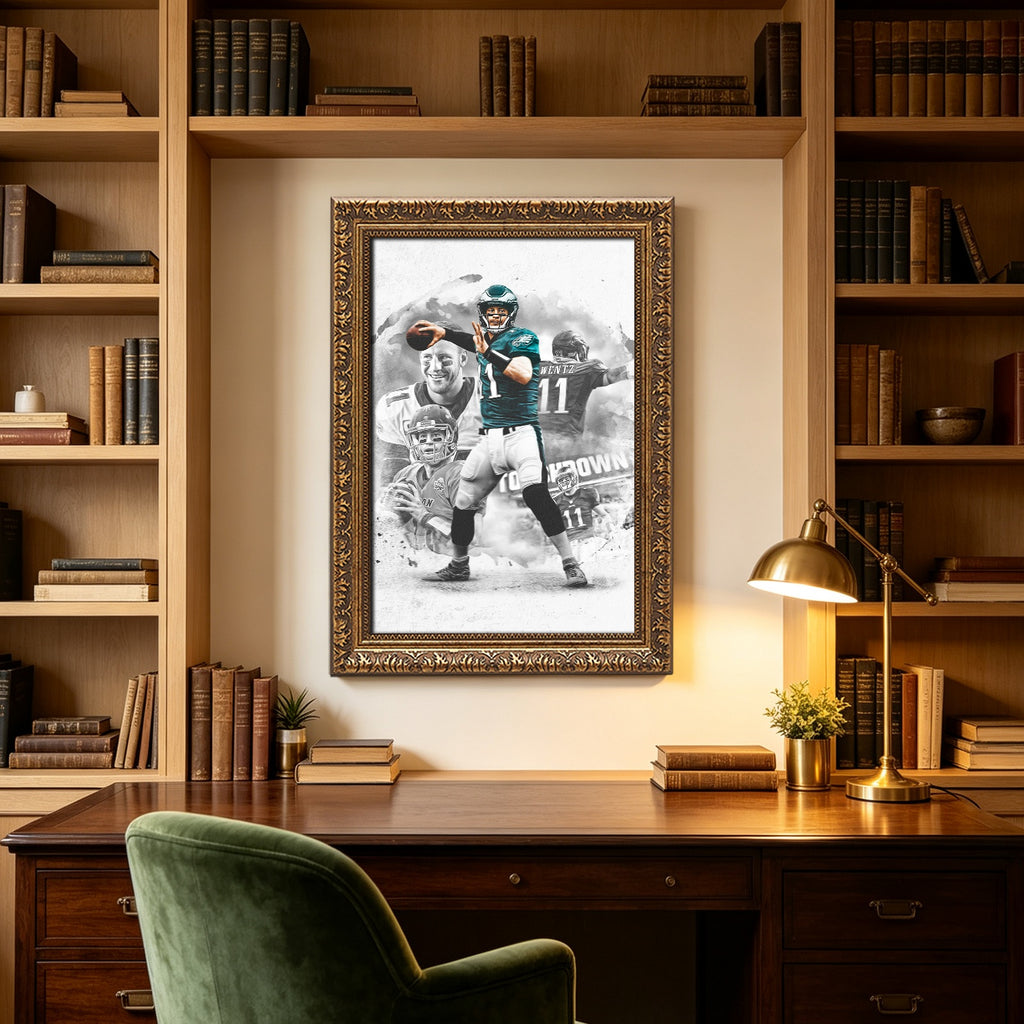 Carson Wentz Art Sports Decorative Poster School Dormitory 1 Canvas Wall Art Poster Decor Gift