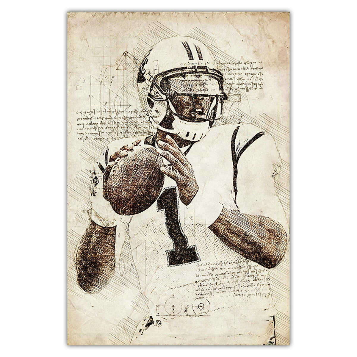 Cam Newton Sports Celebrity Art Deco Poster 7 Canvas Wall Art Poster Decor Gift
