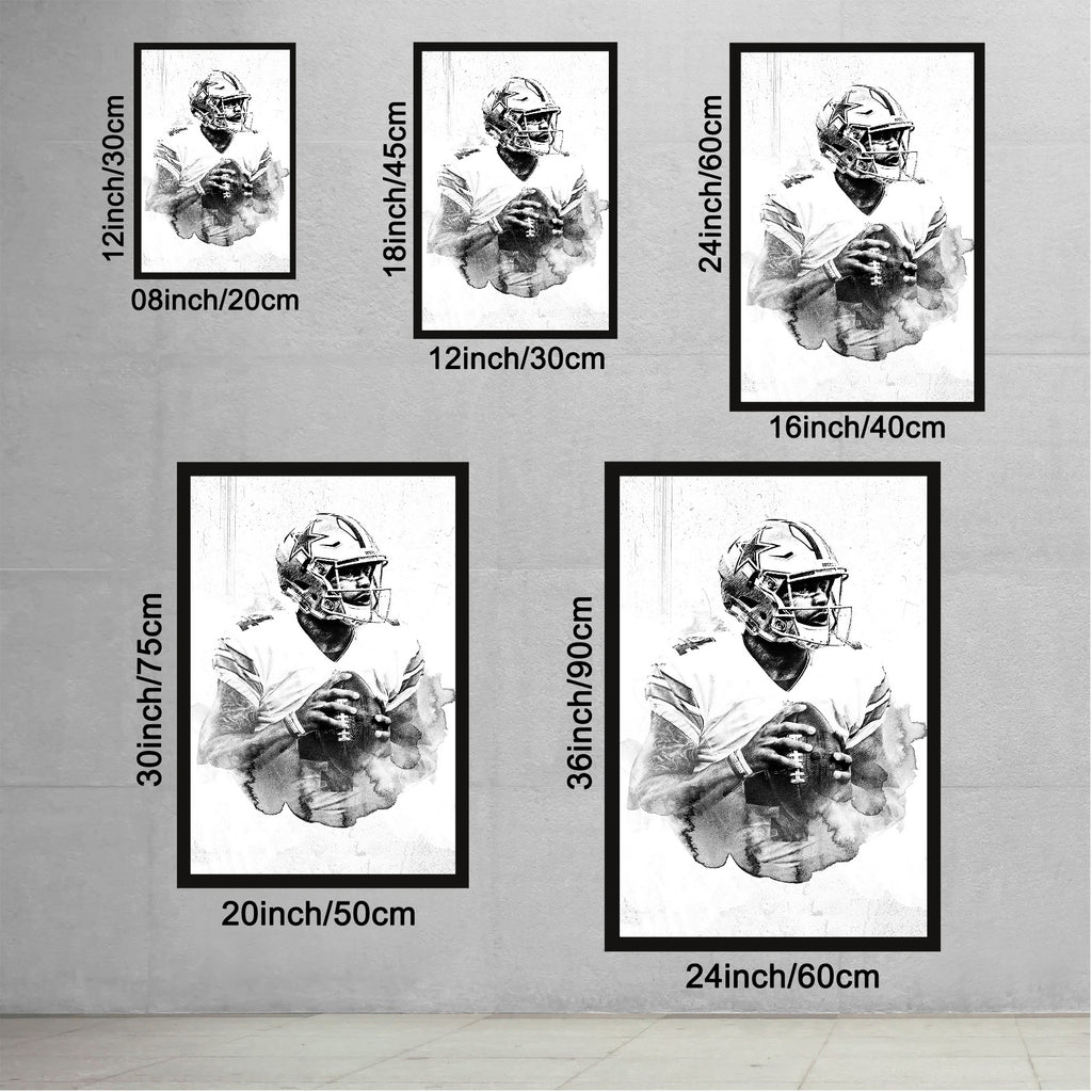 Dak Prescott Celebrity Sports Art Poster School Dining Room Decoration 9 Canvas Wall Art Poster Decor Gift