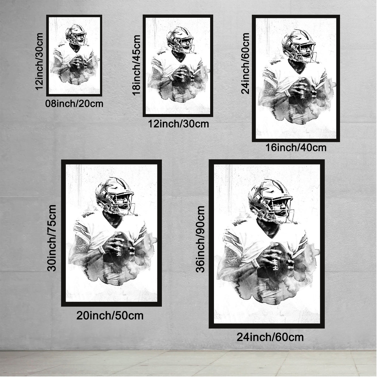 Dak Prescott Celebrity Sports Art Poster School Dining Room Decoration 9 Canvas Wall Art Poster Decor Gift
