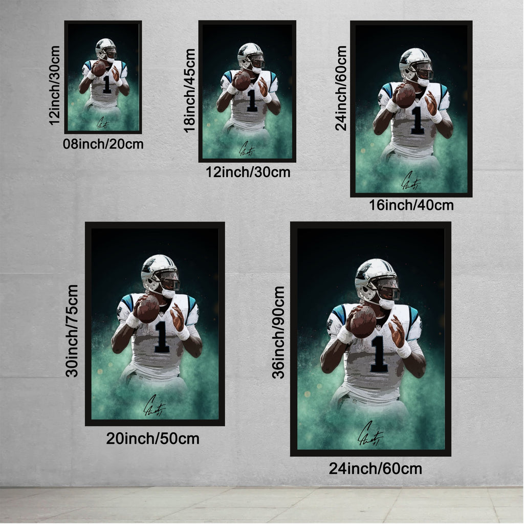 Cam Newton Celebrity Sports Art Poster School Dining Room Decoration 4 Canvas Wall Art Poster Decor Gift