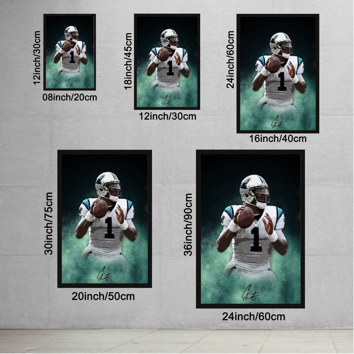 Cam Newton Celebrity Sports Art Poster School Dining Room Decoration 4 Canvas Wall Art Poster Decor Gift