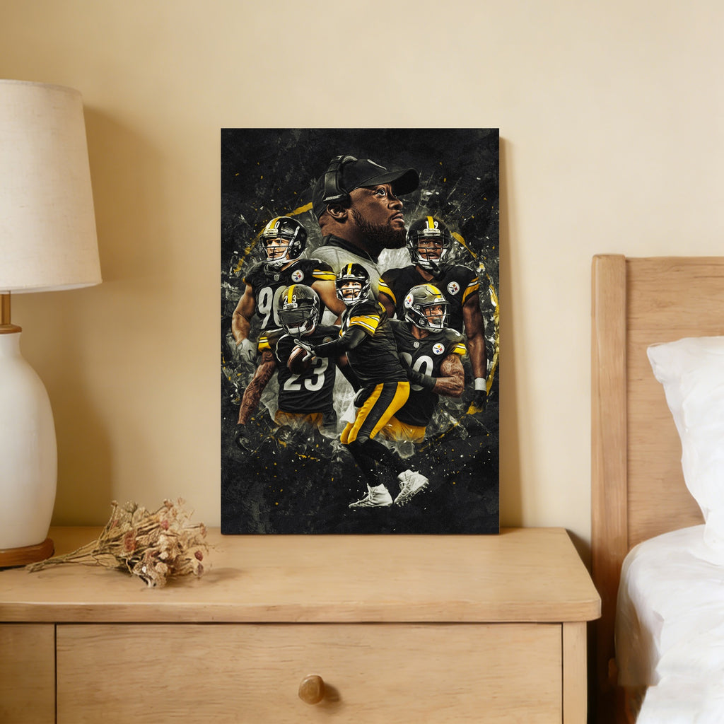 Ben Roethlisberger JuJu Smith Schuster TJ Watt Art Sports Decorative Poster School Dormitory 3 Canvas Wall Art Poster Decor Gift