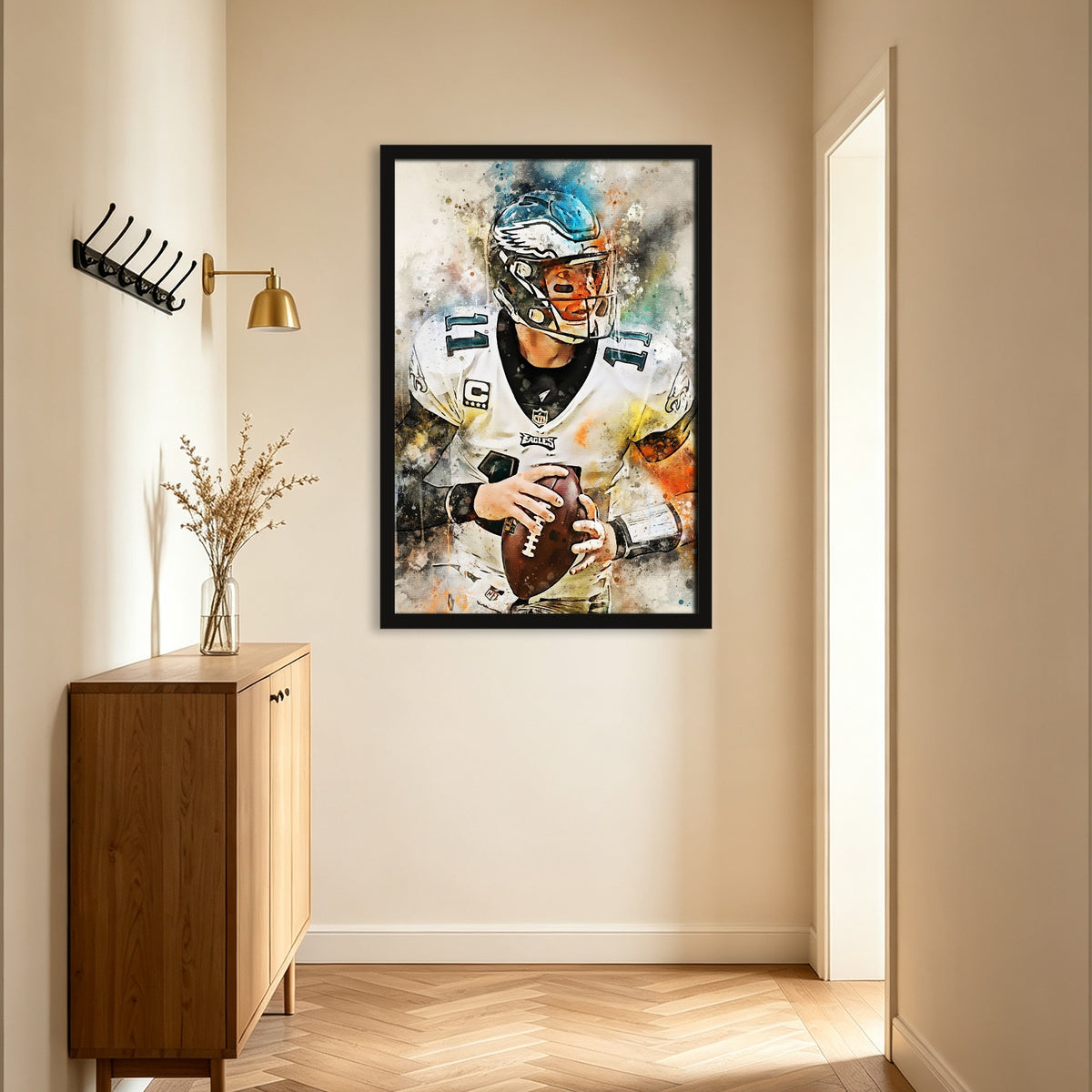 Carson Wentz Celebrity Sports Art Poster School Dining Room Decoration 7 Canvas Wall Art Poster Decor Gift