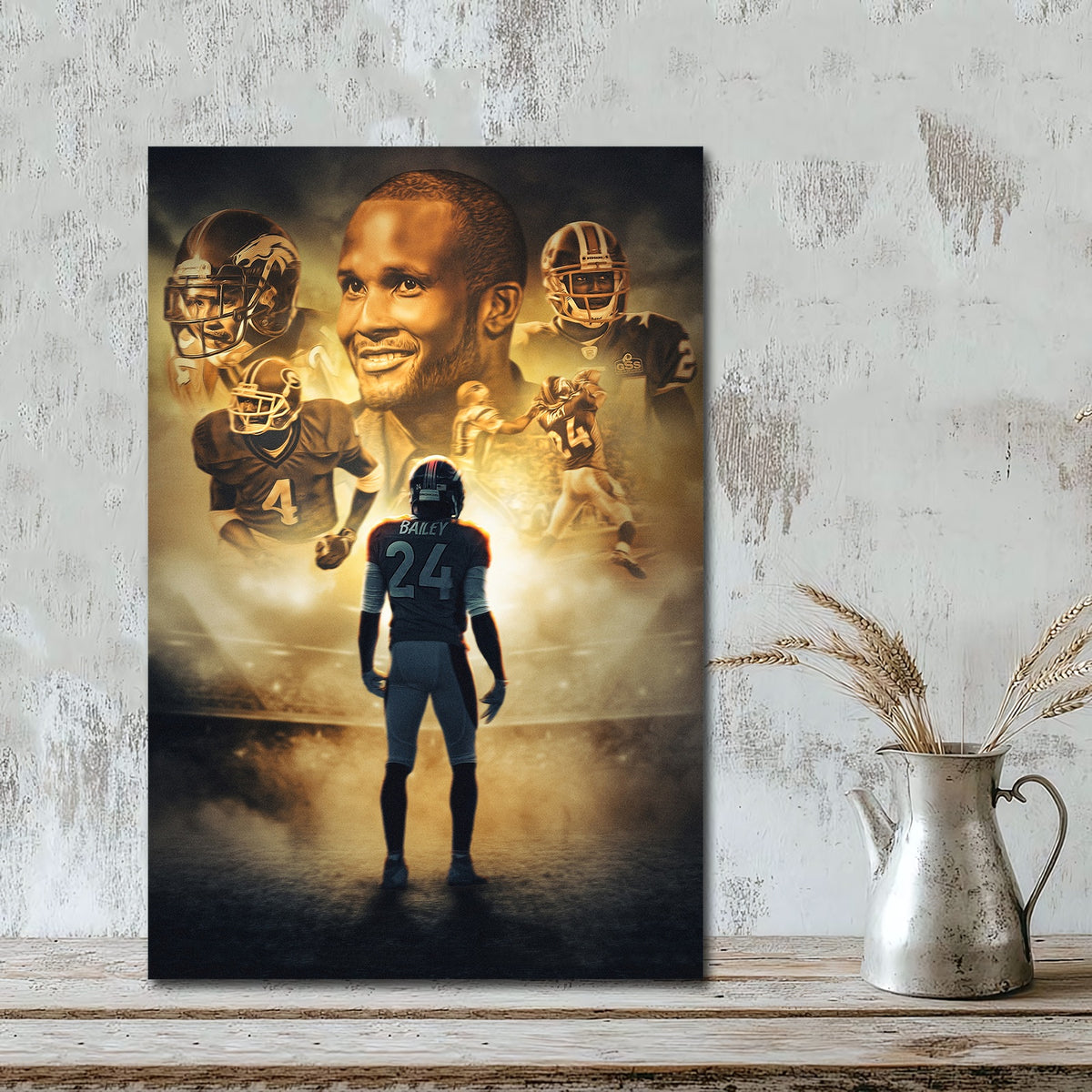 Champ Bailey Art Sports Decorative Poster School Dormitory 7 Canvas Wall Art Poster Decor Gift