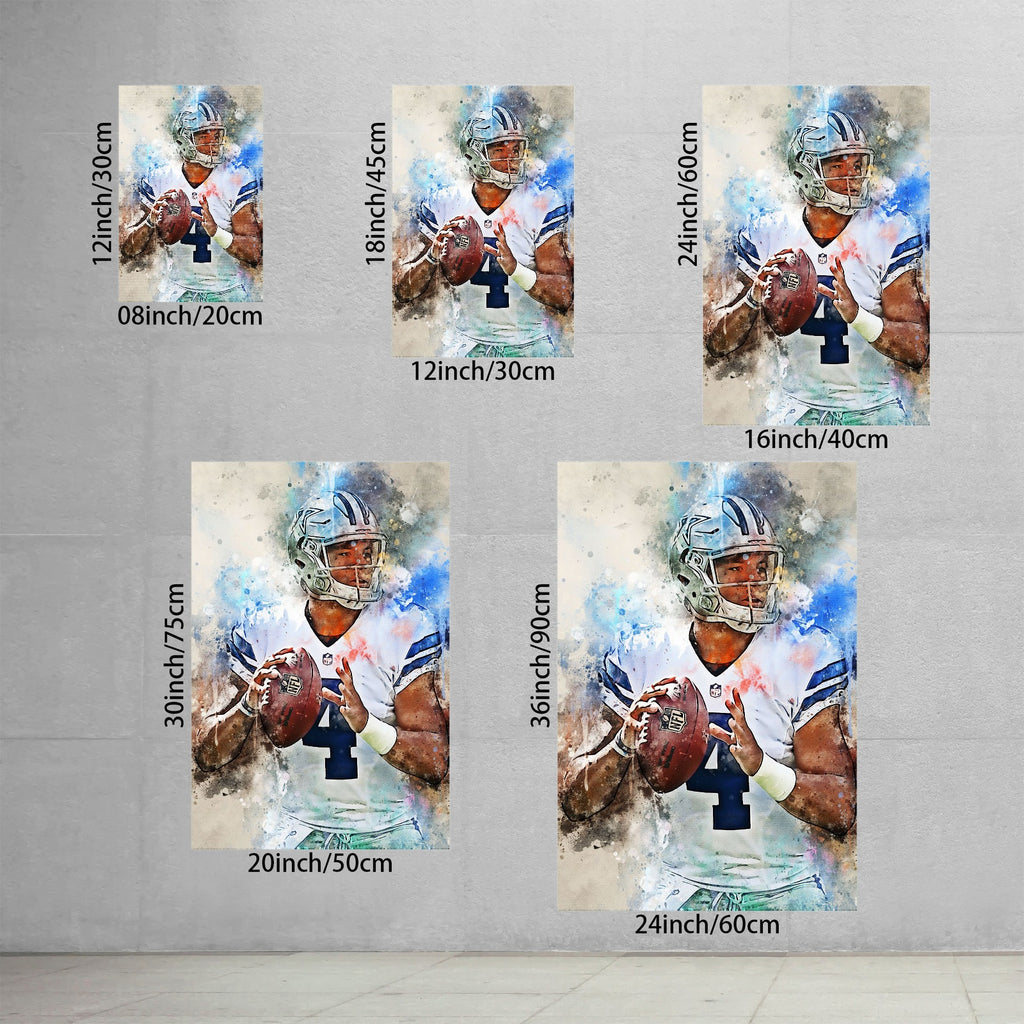 Dak Prescott Celebrity Sports Art Poster School Dining Room Decoration 5 Canvas Wall Art Poster Decor Gift