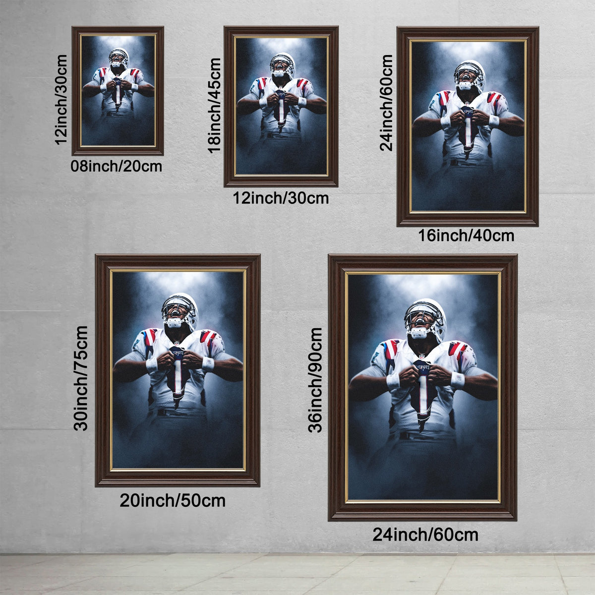 Cam Newton Art Sports Decorative Poster School Dormitory 7 Canvas Wall Art Poster Decor Gift