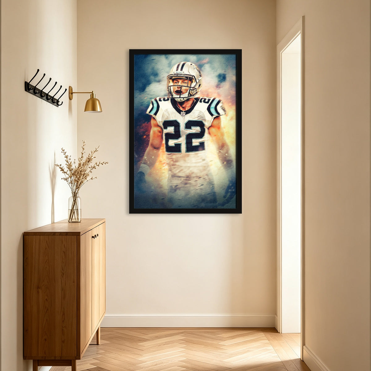 Christian McCaffrey Art Sports Decorative Poster School Dormitory 2 Canvas Wall Art Poster Decor Gift