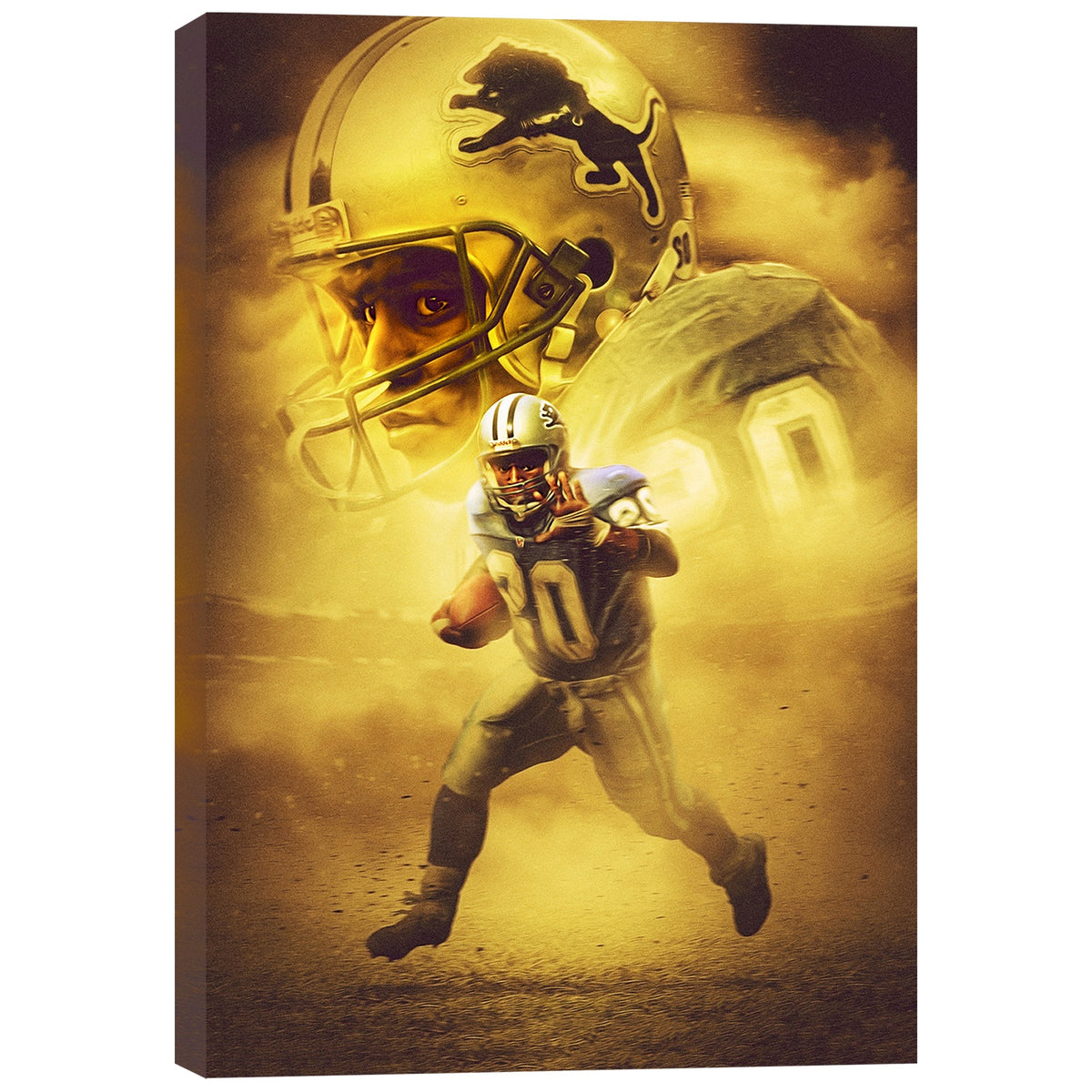 Barry Sanders Art Sports Decorative Poster School Dormitory 9 Canvas Wall Art Poster Decor Gift