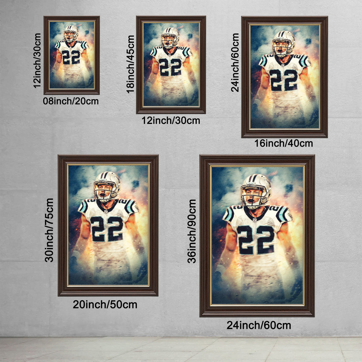 Christian McCaffrey Art Sports Decorative Poster School Dormitory 2 Canvas Wall Art Poster Decor Gift