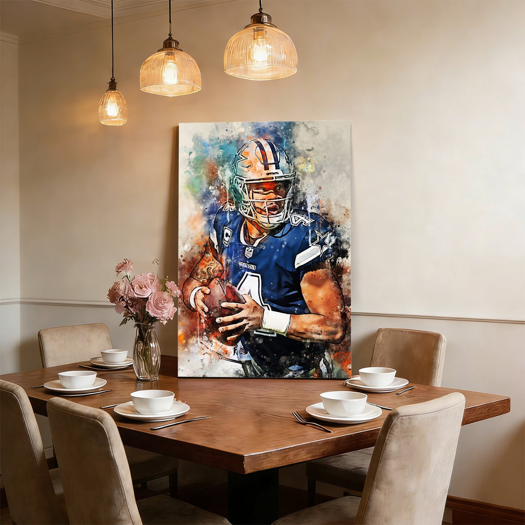 Dak Prescott Celebrity Sports Art Poster School Dining Room Decoration 2 Canvas Wall Art Poster Decor Gift