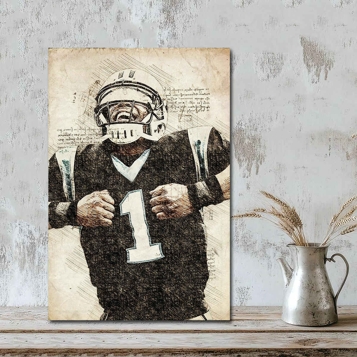 Cam Newton Sports Celebrity Art Deco Poster 8 Canvas Wall Art Poster Decor Gift