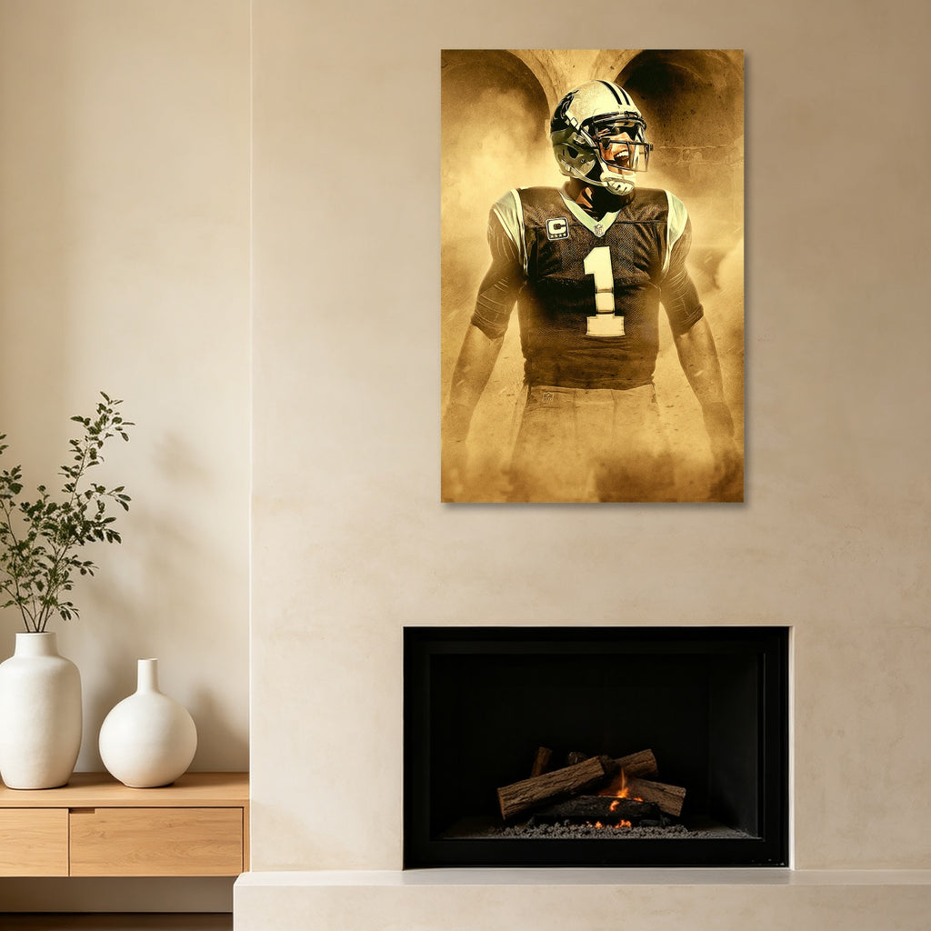 Cam Newton Art Sports Decorative Poster School Dormitory 9 Canvas Wall Art Poster Decor Gift
