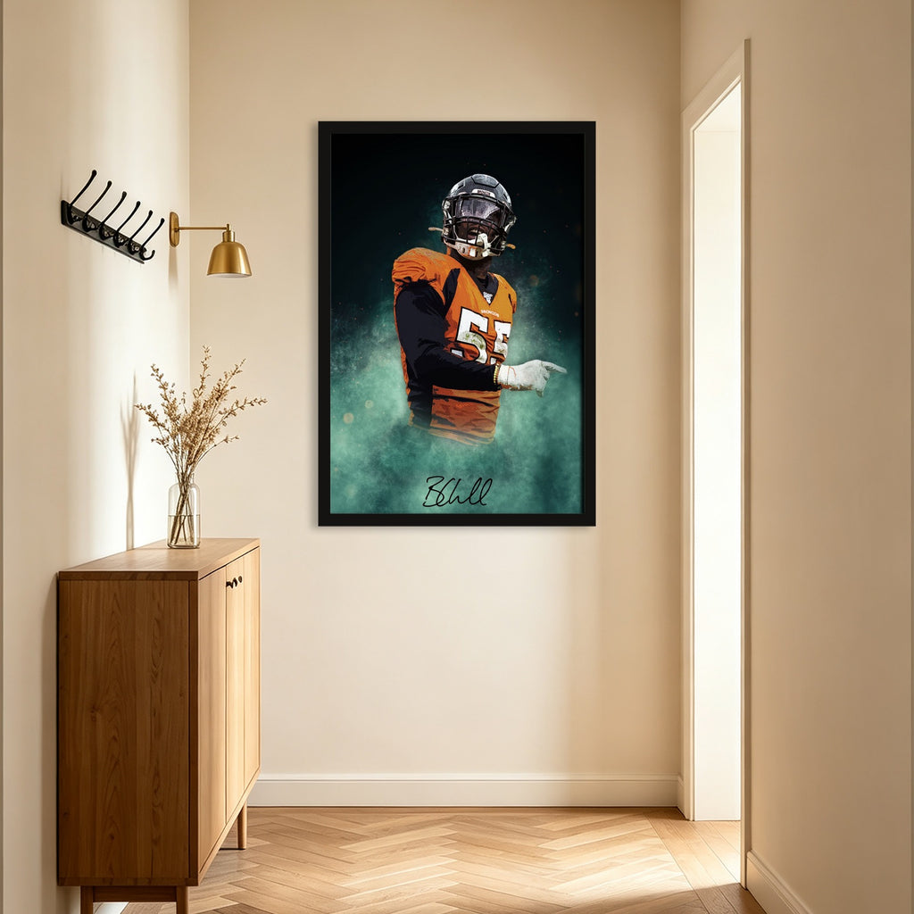 Bradley Chubb Celebrity Sports Art Poster School Dining Room Decoration 9 Canvas Wall Art Poster Decor Gift