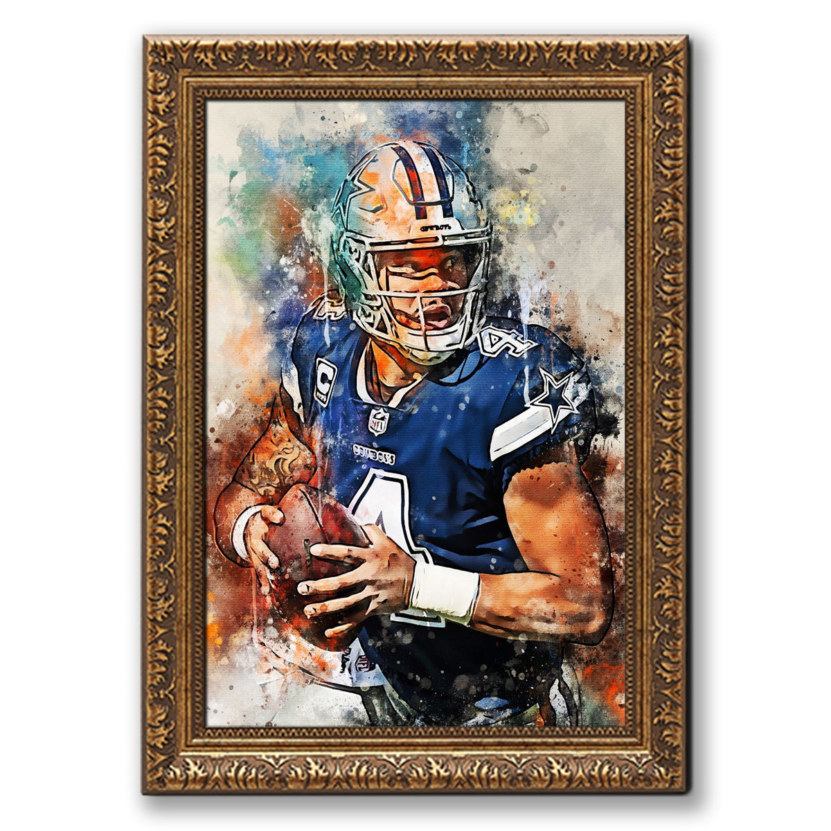 Dak Prescott Celebrity Sports Art Poster School Dining Room Decoration 2 Canvas Wall Art Poster Decor Gift