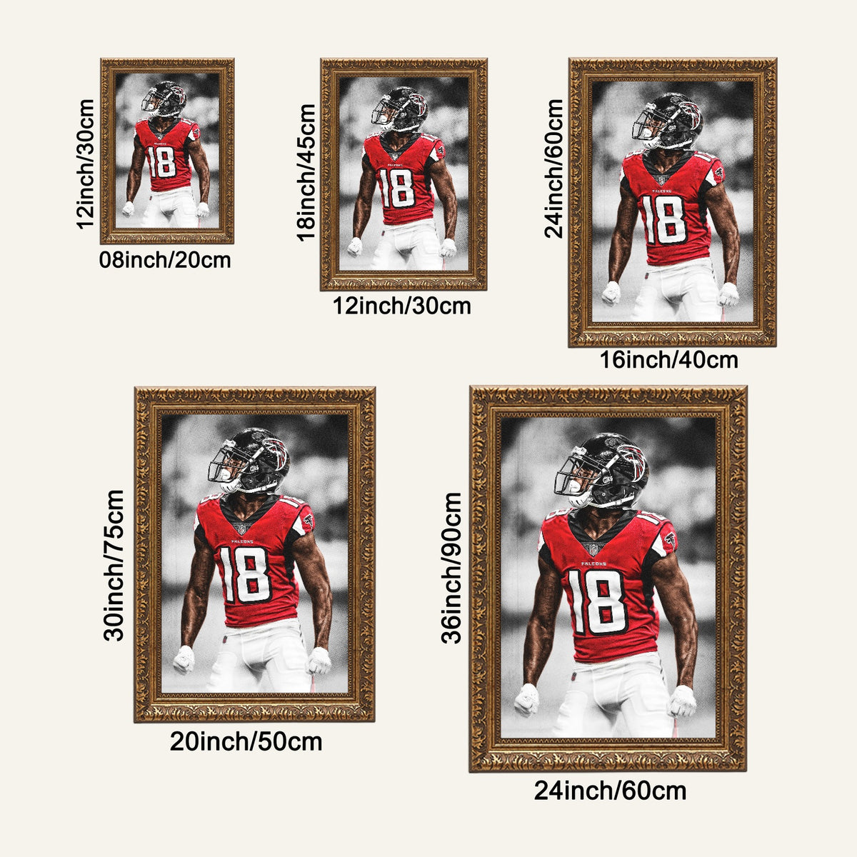 Calvin Ridley Art Sports Decorative Poster School Dormitory 9 Canvas Wall Art Poster Decor Gift