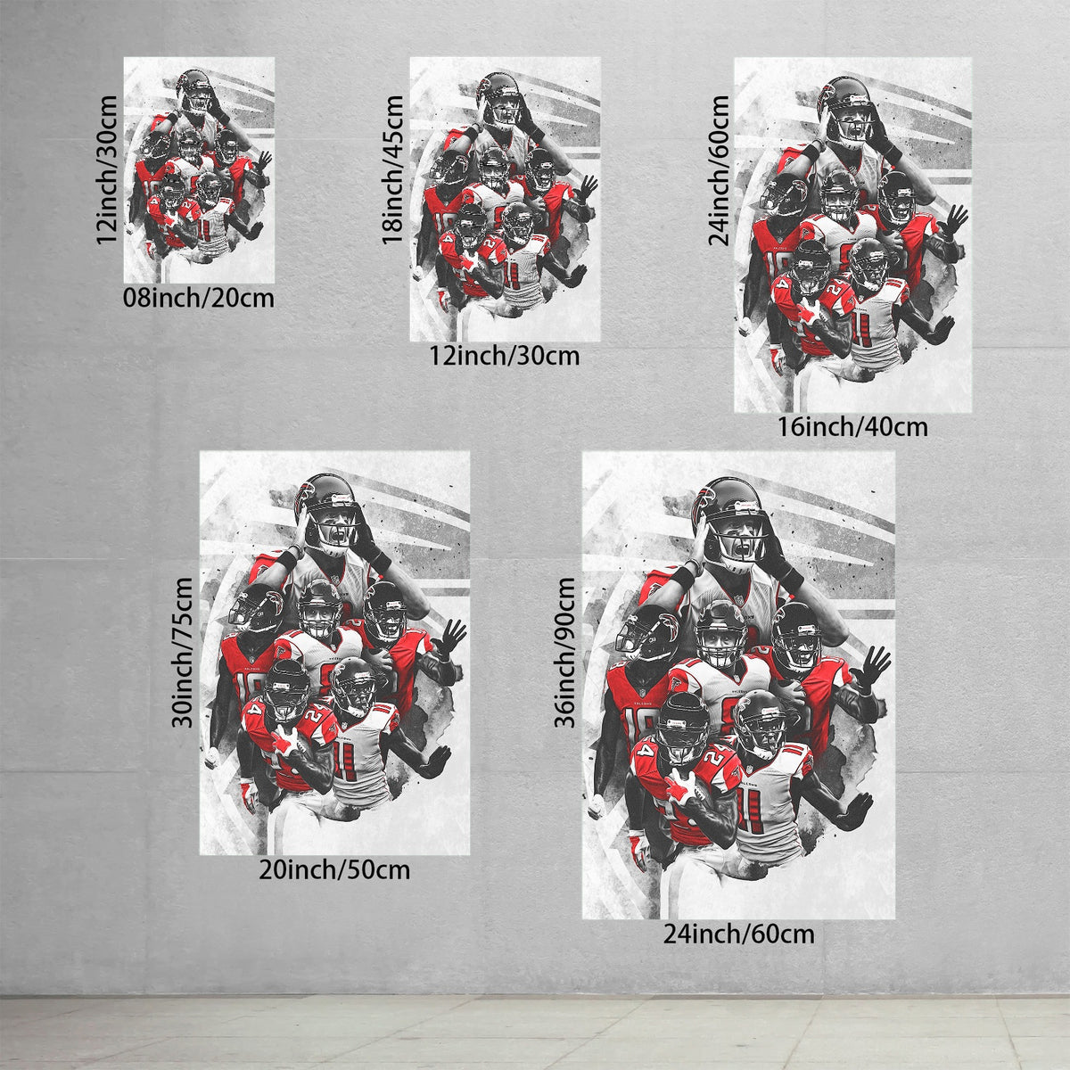 Calvin Ridley Austin Hooper Mohamed Sanu Sr Matt Ryan Celebrity Sports Art Poster School Dining Room Decoration 2 Canvas Wall Art Poster Decor Gift