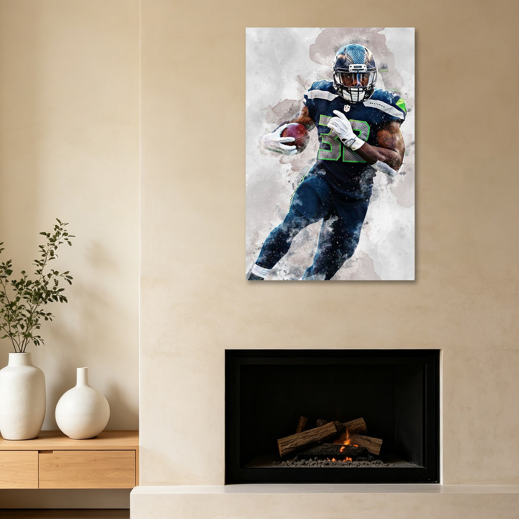 Chris Carson Celebrity Sports Art Poster School Dining Room Decoration 6 Canvas Wall Art Poster Decor Gift