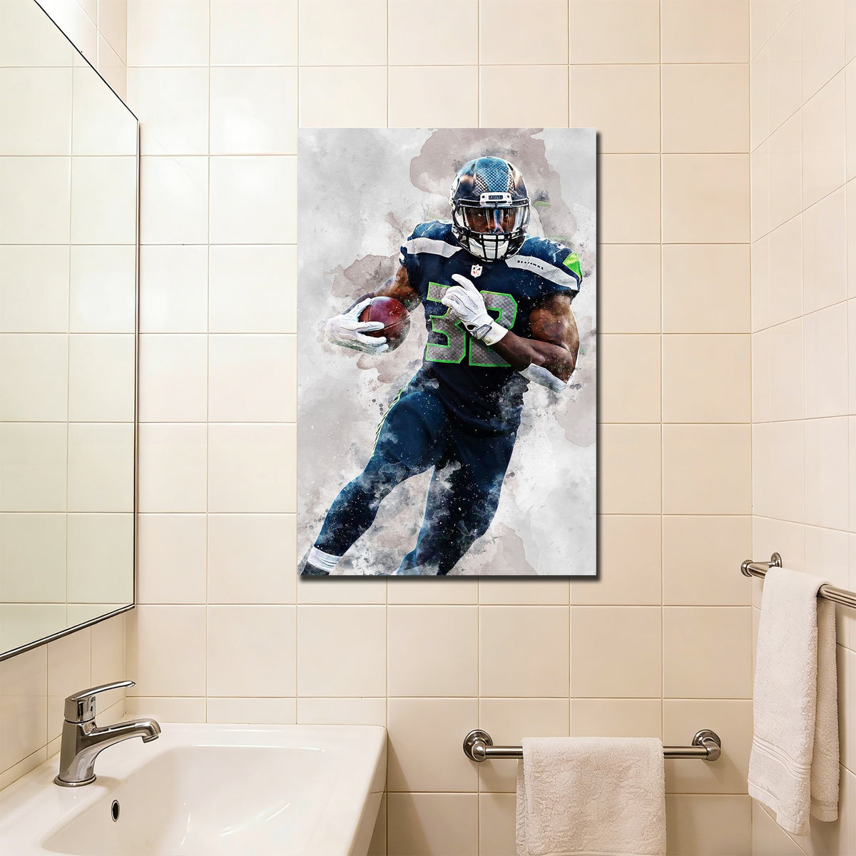 Chris Carson Celebrity Sports Art Poster School Dining Room Decoration 6 Canvas Wall Art Poster Decor Gift