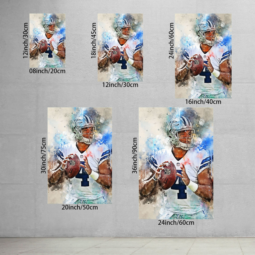 Dak Prescott Celebrity Sports Art Poster School Dining Room Decoration 5 Canvas Wall Art Poster Decor Gift