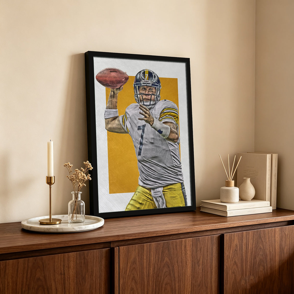 Ben Roethlisberger Sports Celebrity Art Deco Poster 1 Canvas Wall Art Poster Decor Gift