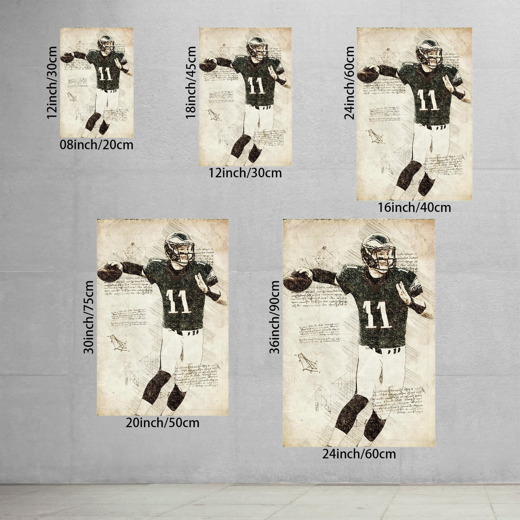 Carson Wentz Sports Celebrity Art Deco Poster 4 Canvas Wall Art Poster Decor Gift
