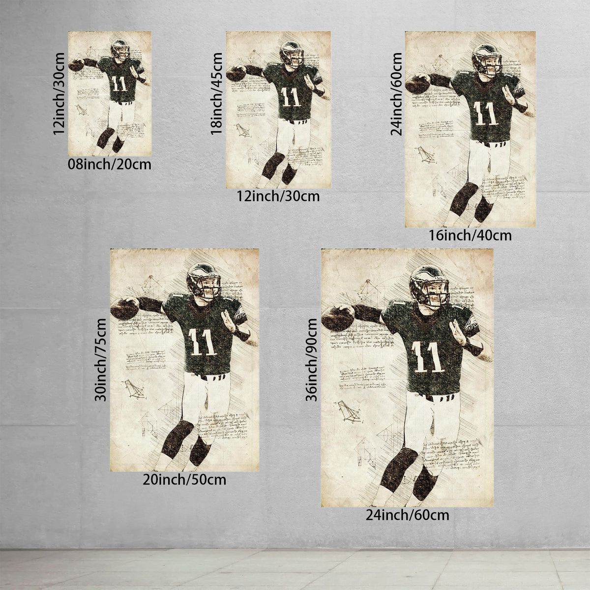Carson Wentz Sports Celebrity Art Deco Poster 4 Canvas Wall Art Poster Decor Gift