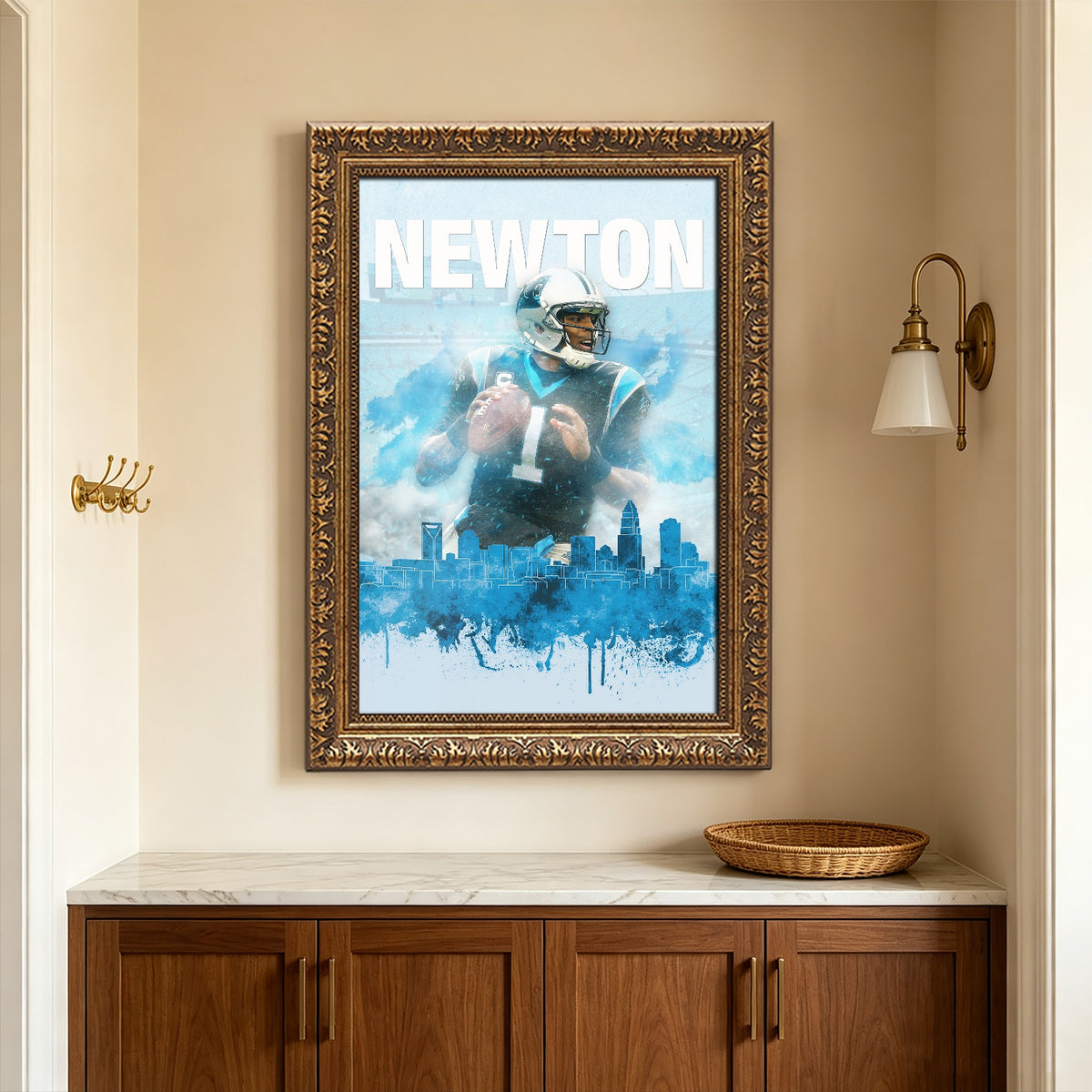 Cam Newton Sports Celebrity Art Deco Poster 4 Canvas Wall Art Poster Decor Gift