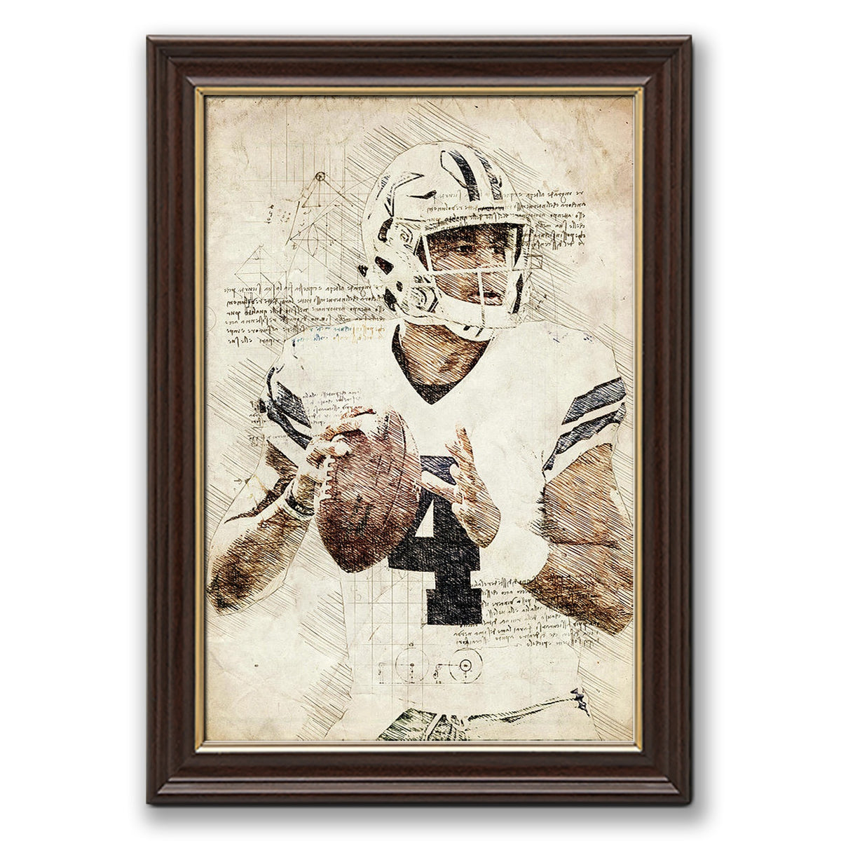 Dak Prescott Sports Celebrity Art Deco Poster 4 Canvas Wall Art Poster Decor Gift
