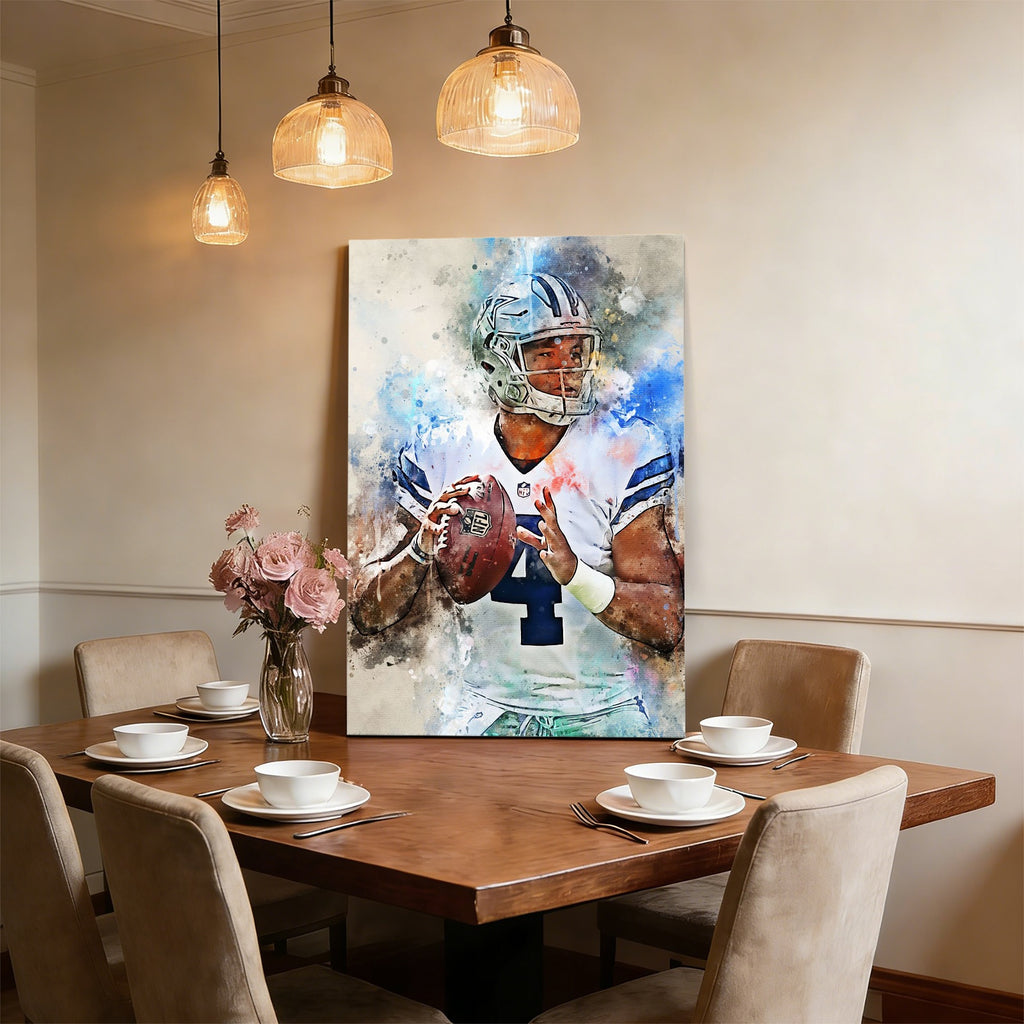 Dak Prescott Celebrity Sports Art Poster School Dining Room Decoration 5 Canvas Wall Art Poster Decor Gift