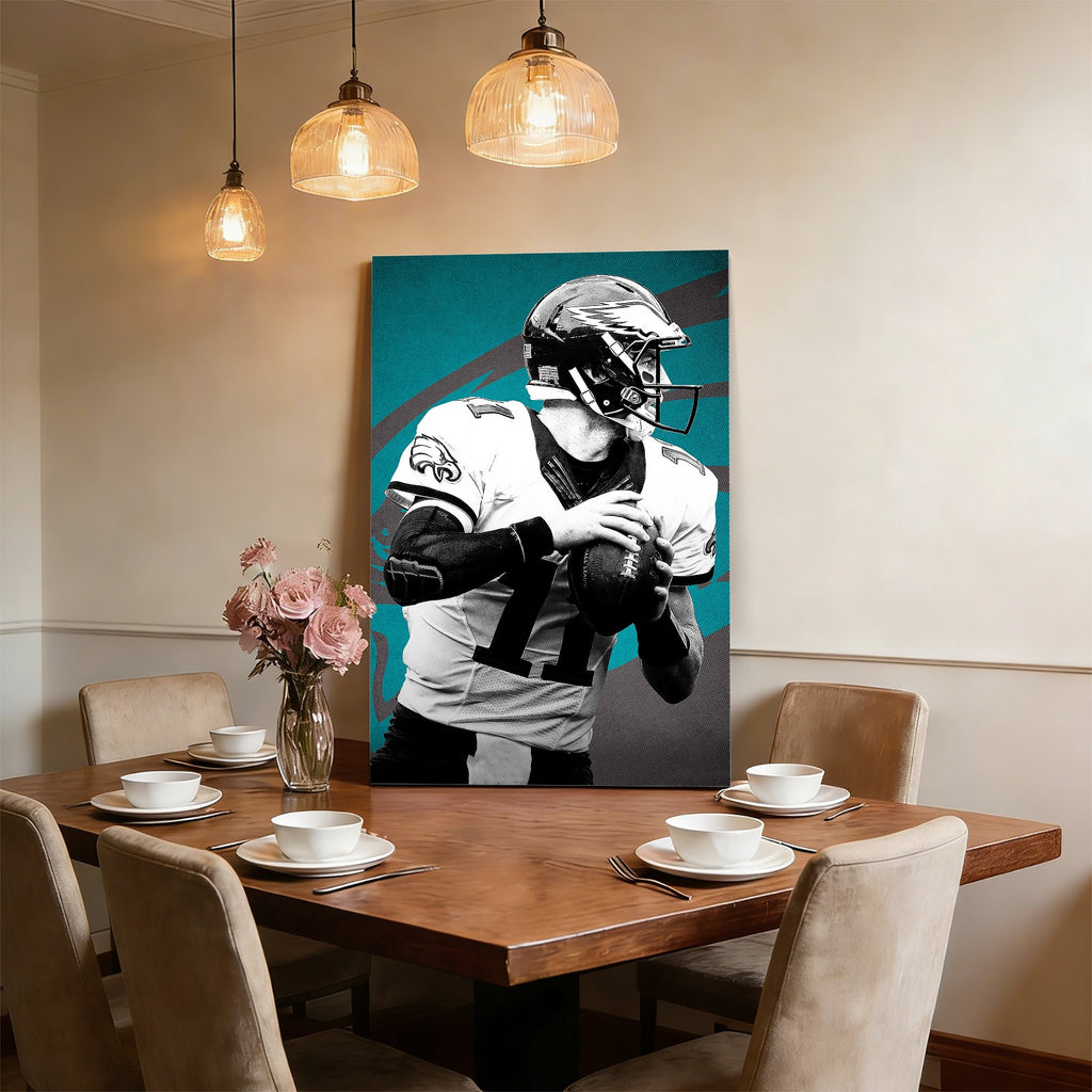 Carson Wentz Celebrity Sports Art Poster School Dining Room Decoration 1 Canvas Wall Art Poster Decor Gift