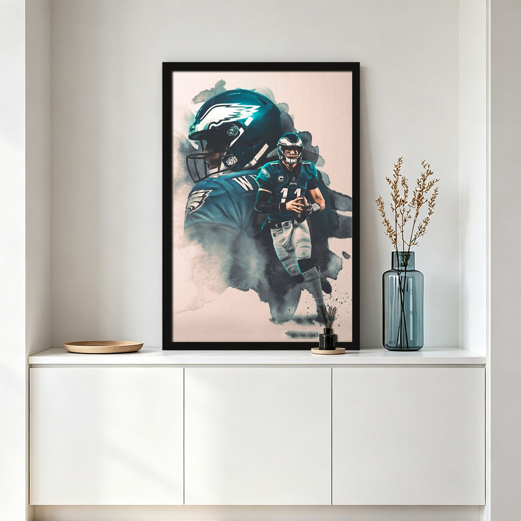 Carson Wentz Art Sports Decorative Poster School Dormitory 3 Canvas Wall Art Poster Decor Gift