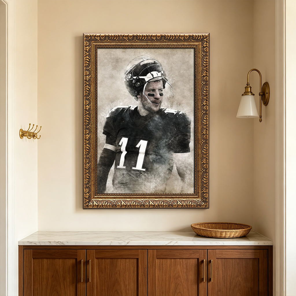 Carson Wentz Sports Celebrity Art Deco Poster 1 Canvas Wall Art Poster Decor Gift