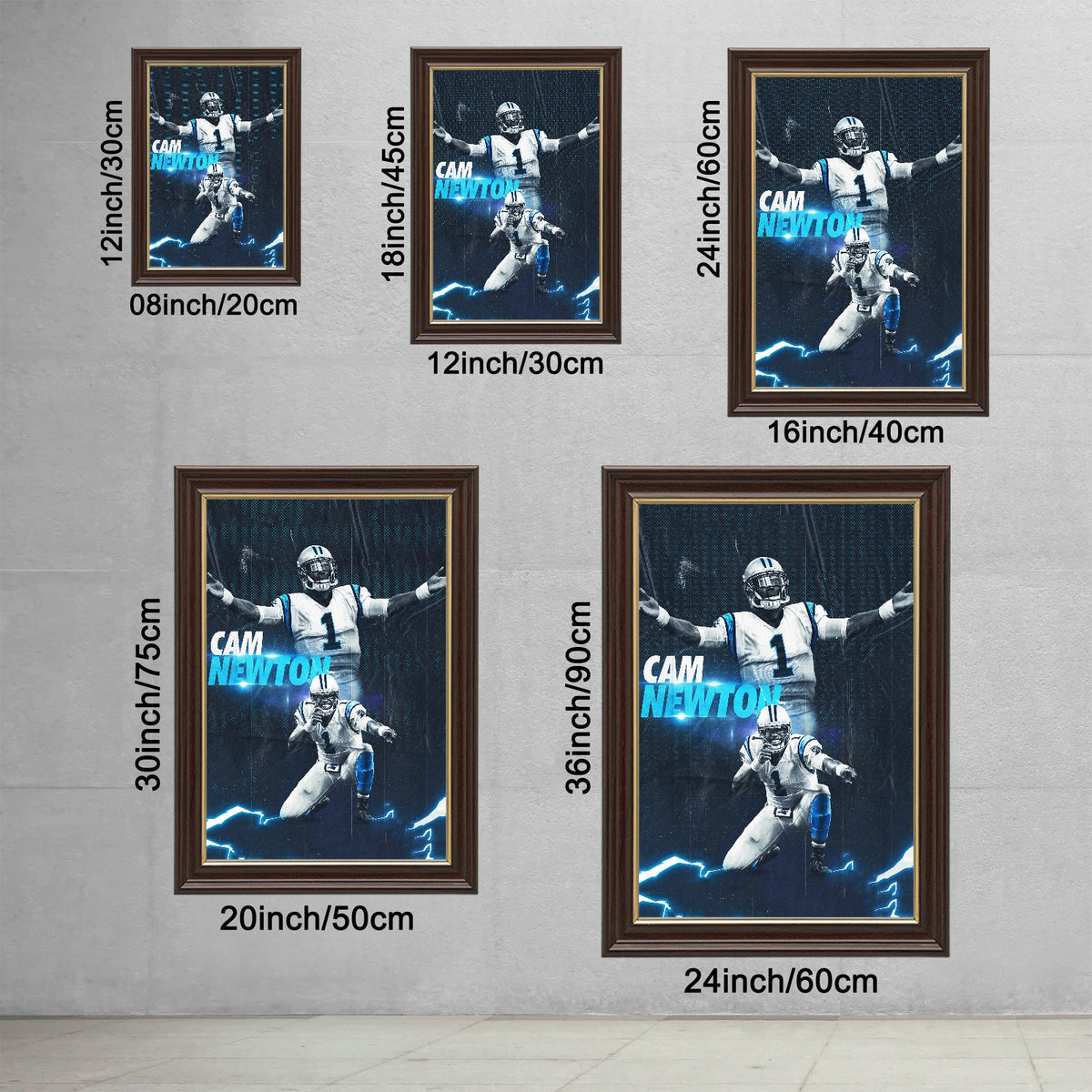 Cam Newton Sports Celebrity Art Deco Poster 5 Canvas Wall Art Poster Decor Gift