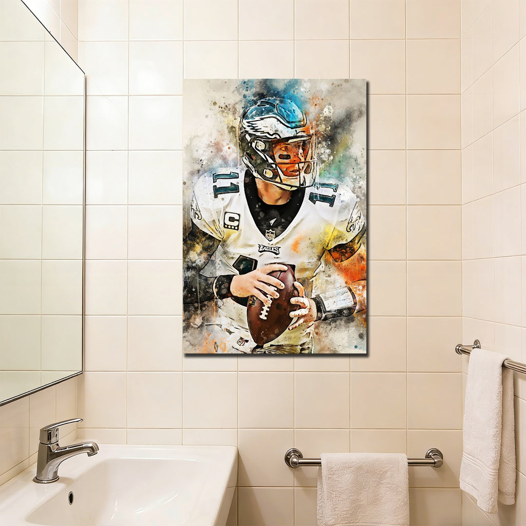 Carson Wentz Celebrity Sports Art Poster School Dining Room Decoration 7 Canvas Wall Art Poster Decor Gift