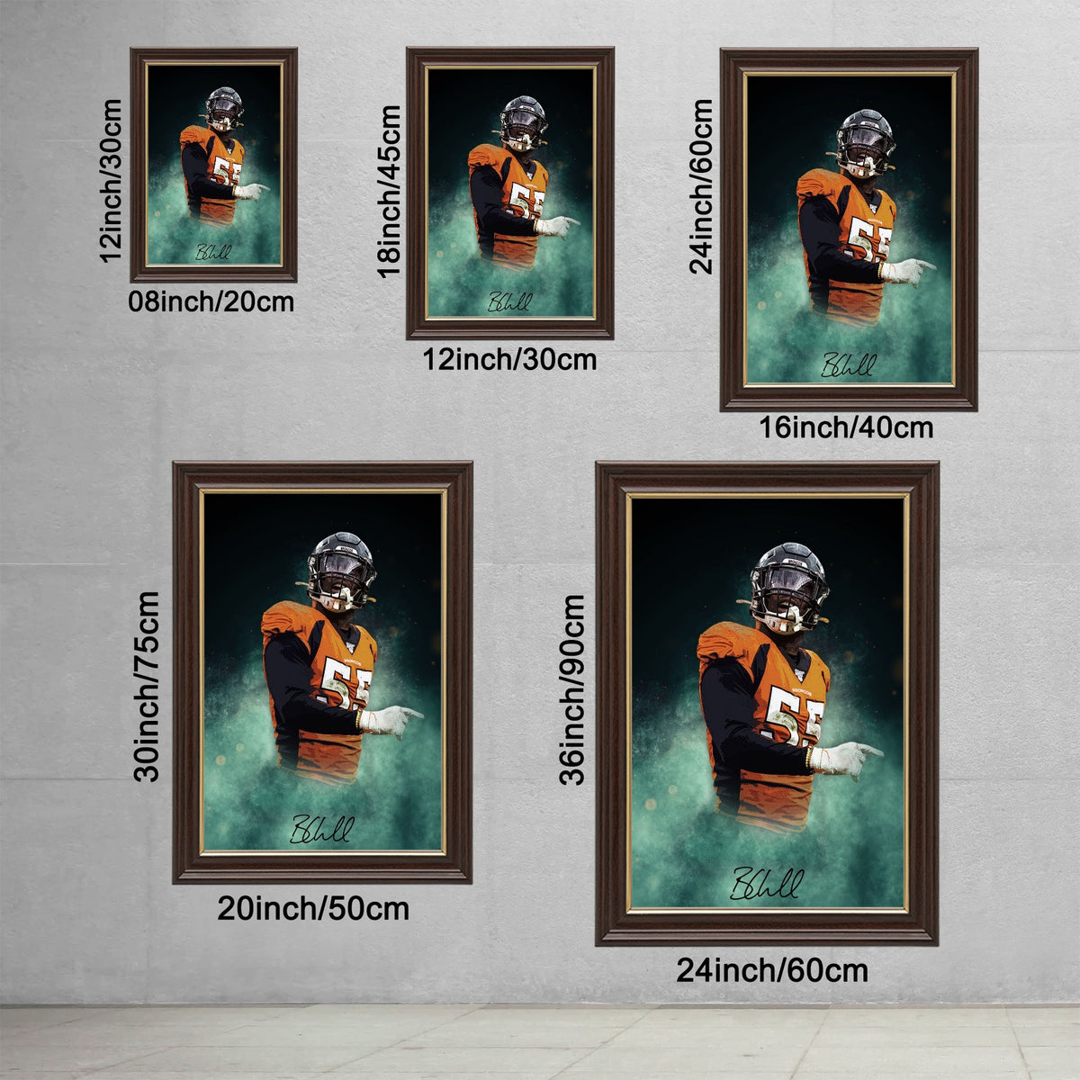 Bradley Chubb Celebrity Sports Art Poster School Dining Room Decoration 9 Canvas Wall Art Poster Decor Gift