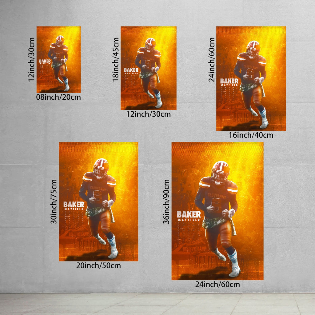 Baker Mayfield Sports Celebrity Art Deco Poster 8 Canvas Wall Art Poster Decor Gift