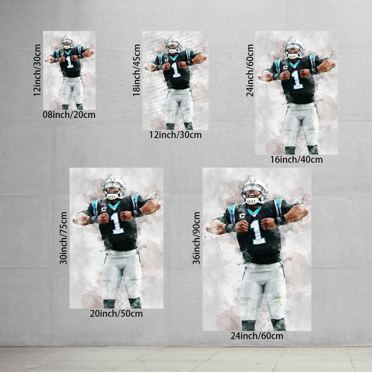 Cam Newton Celebrity Sports Art Poster School Dining Room Decoration 5 Canvas Wall Art Poster Decor Gift