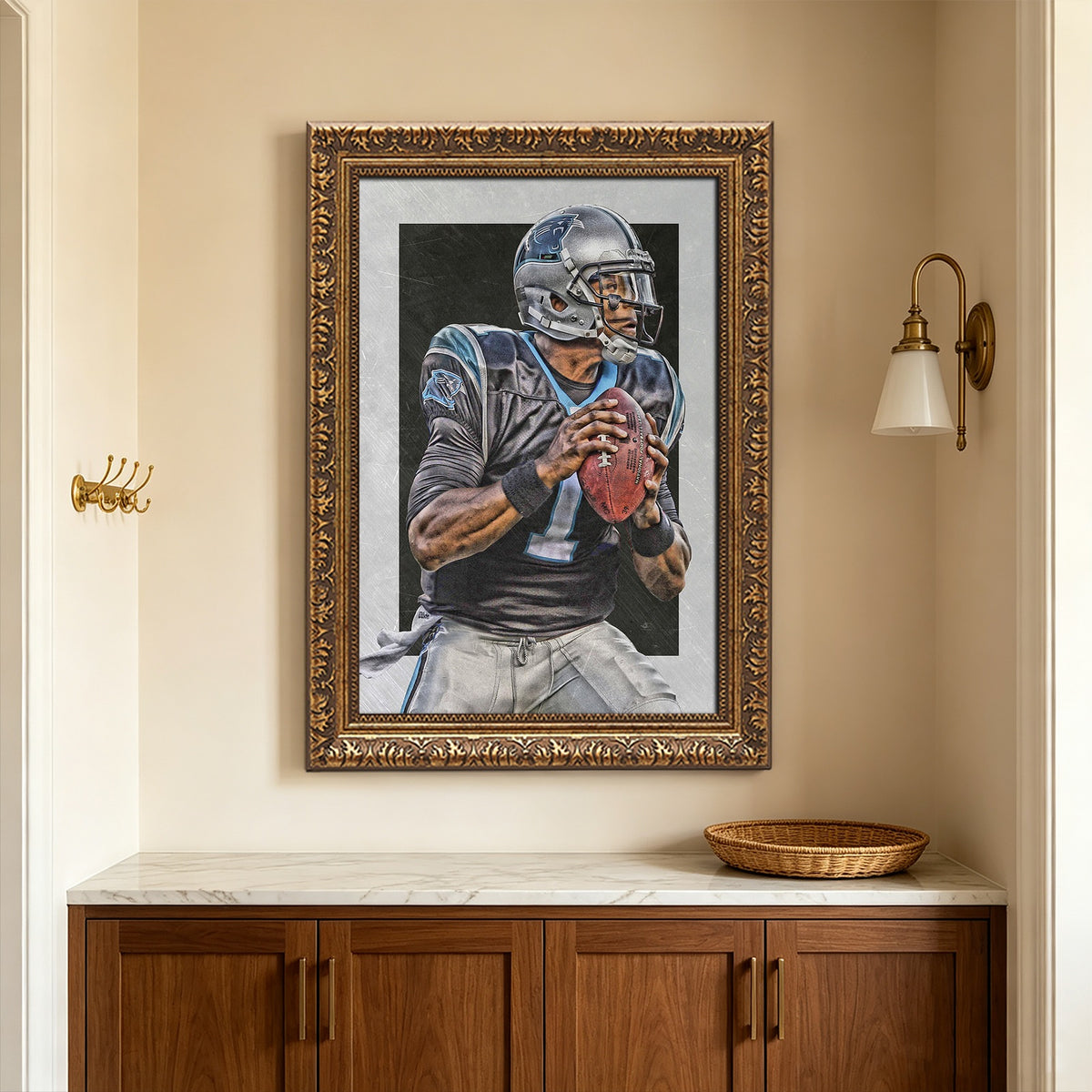 Cam Newton Sports Celebrity Art Deco Poster 6 Canvas Wall Art Poster Decor Gift