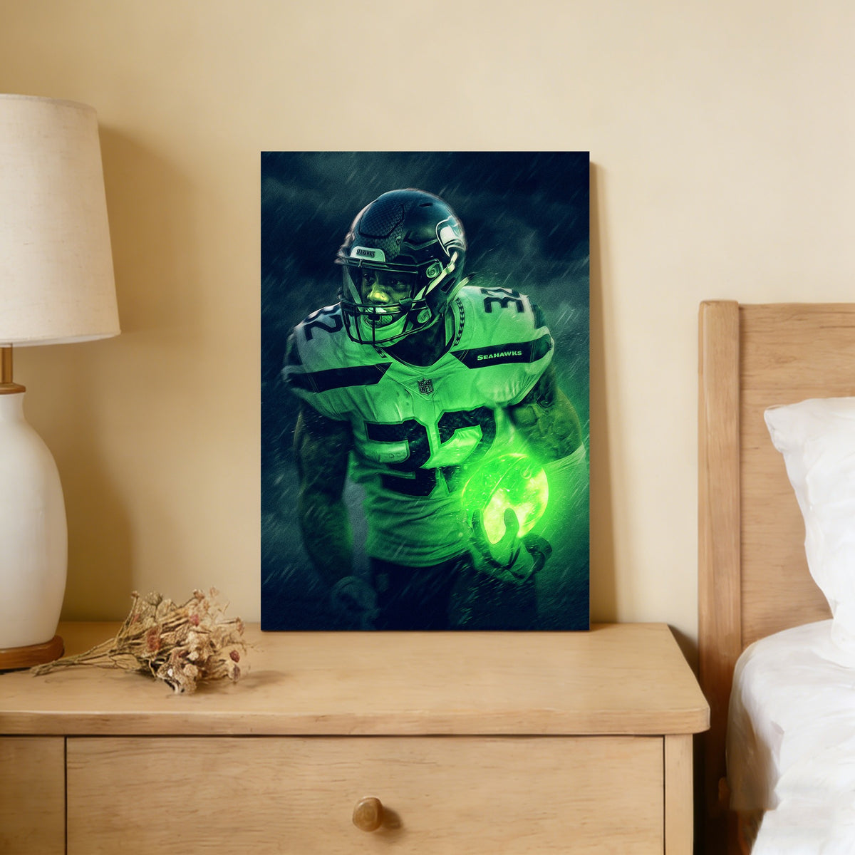 Chris Carson Art Sports Decorative Poster School Dormitory 3 Canvas Wall Art Poster Decor Gift