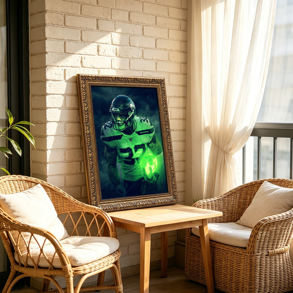Chris Carson Art Sports Decorative Poster School Dormitory 3 Canvas Wall Art Poster Decor Gift