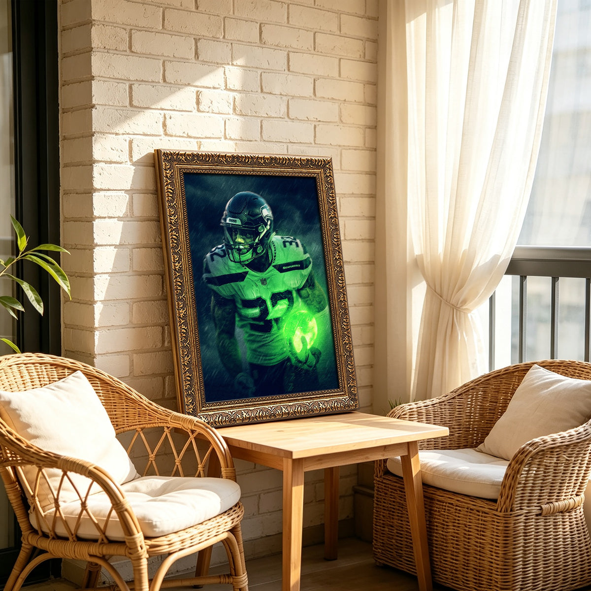 Chris Carson Art Sports Decorative Poster School Dormitory 3 Canvas Wall Art Poster Decor Gift