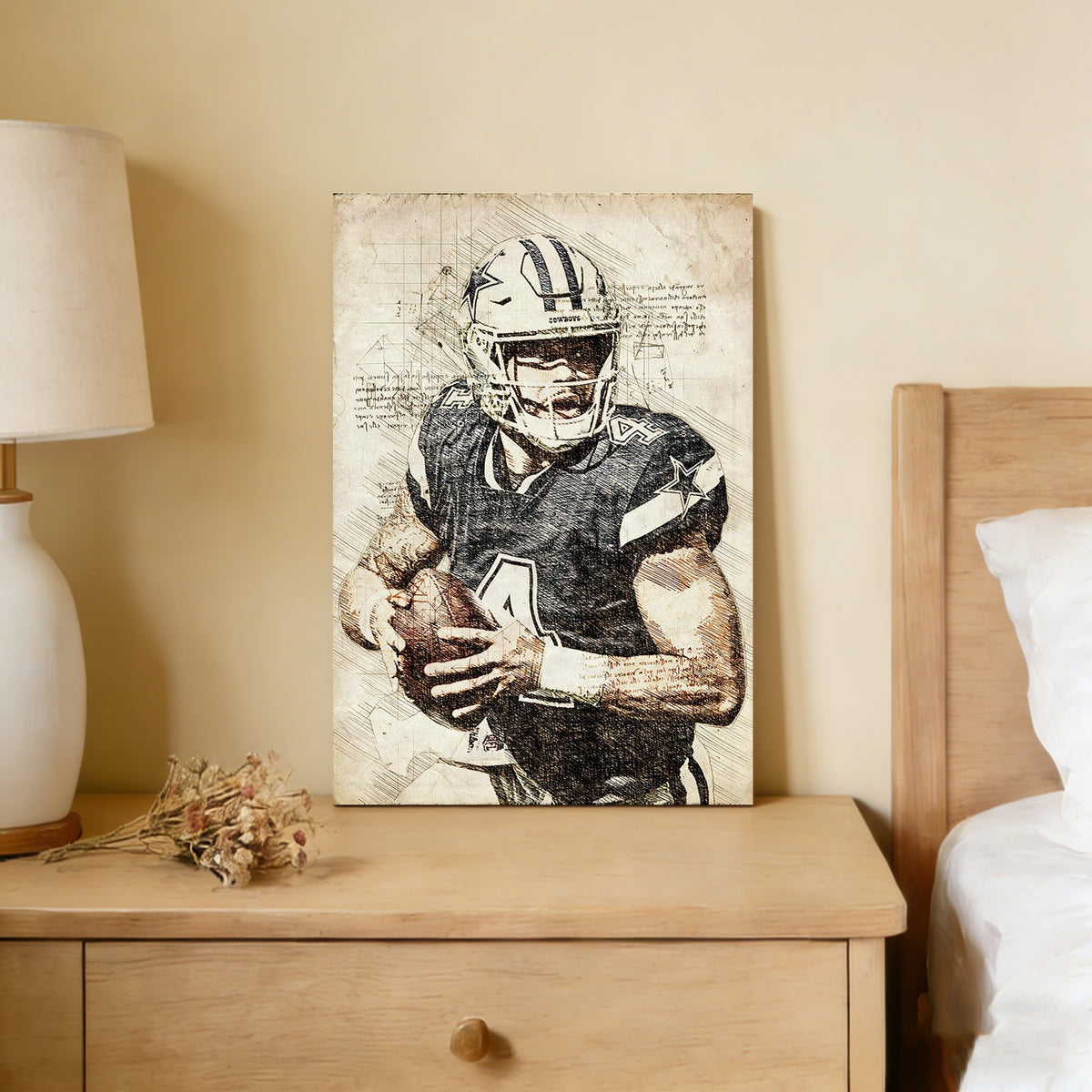 Dak Prescott Sports Celebrity Art Deco Poster 5 Canvas Wall Art Poster Decor Gift