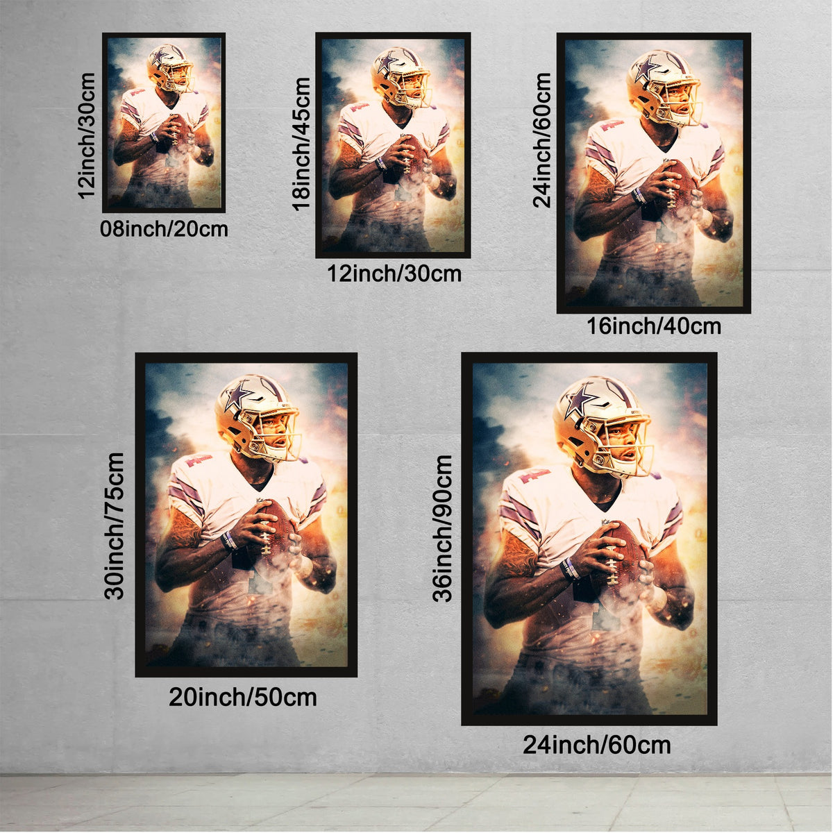 Dak Prescott Celebrity Sports Art Poster School Dining Room Decoration 8 Canvas Wall Art Poster Decor Gift