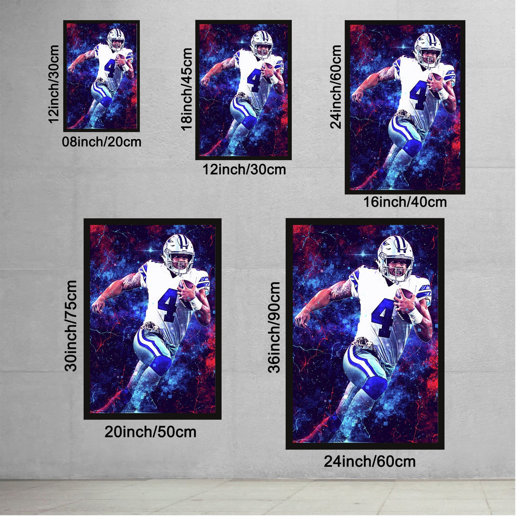 Dak Prescott Sports Celebrity Art Deco Poster 1 Canvas Wall Art Poster Decor Gift