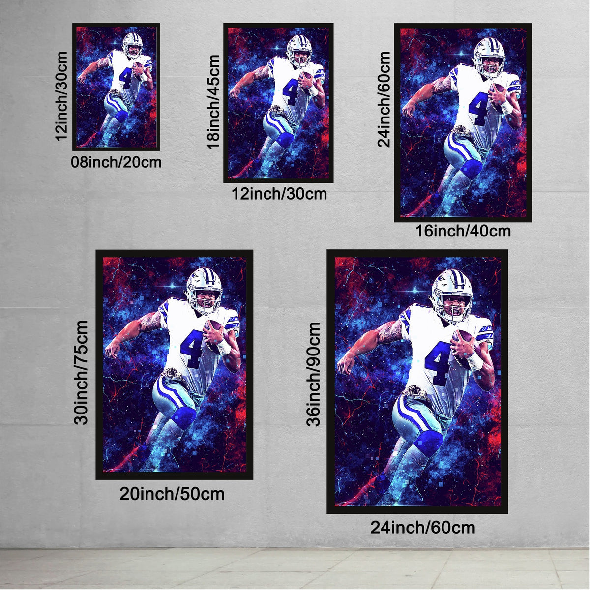 Dak Prescott Sports Celebrity Art Deco Poster 1 Canvas Wall Art Poster Decor Gift