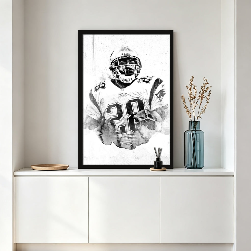 Corey Dillon Art Sports Decorative Poster School Dormitory 1 Canvas Wall Art Poster Decor Gift
